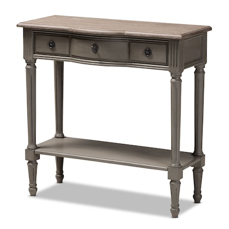 Baxton Studio Noelle French Provincial Gray Finished 1-Drawer Wood Console Table 155-8845